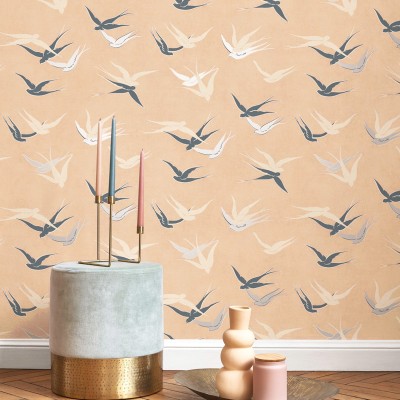 Papel pintado GOLONDRINAS BEIGE SALMÓN TWNT_8886_41_01 2