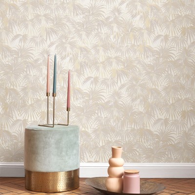 Papel pintado HOJAS DE PALMERA DORADAS Y GRISES TWNT_8865_13_03 2