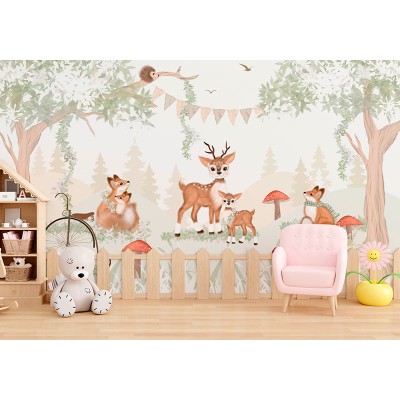 Mural infantil Vamos a Brincar na Floresta VCJB-095