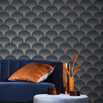 Papel de parede ESCAMAS DOURADO E AZUL TWNT_8866_64_04