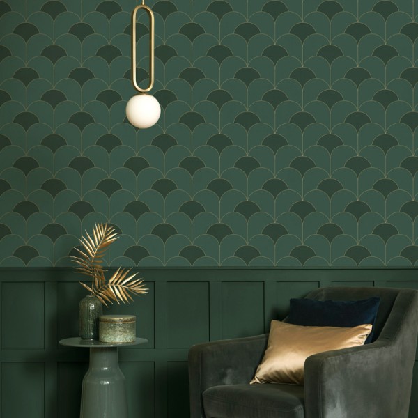 Papel de parede ARCOS ART DÉCO VERDE TWNT_8868_75_25 Papel de parede ARCOS ART DÉCO VERDE TWNT_8868_75_25