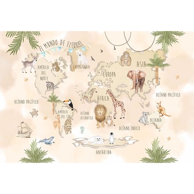 Mural Mapa Infantil Personalitzable Salvatge VCMS-102 Mural Mapa Infantil Personalitzable Salvatge VCMS-102