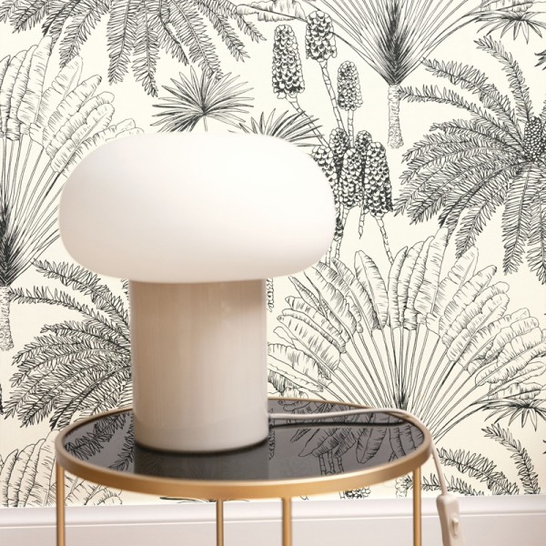 Papel pintado TROPICAL NEGRO PALMERAS MLGT_10433_09_56 Papel pintado TROPICAL NEGRO PALMERAS MLGT_10433_09_56