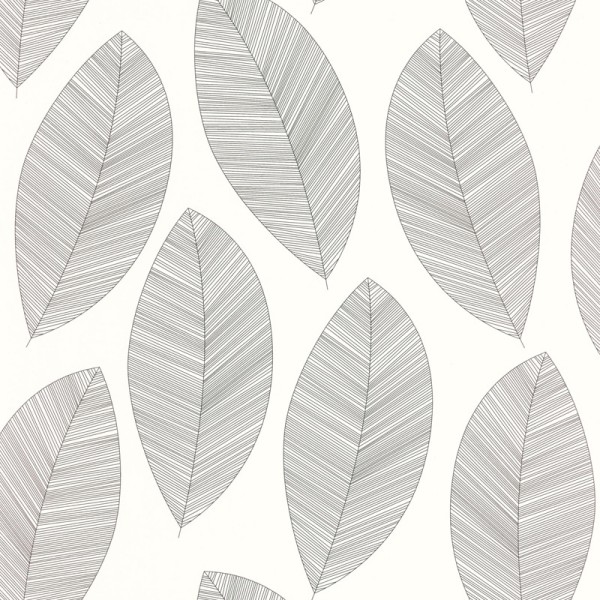 Papel de parede FOLHAS GRÁFICAS PRETAS MLGT_10431_09_27