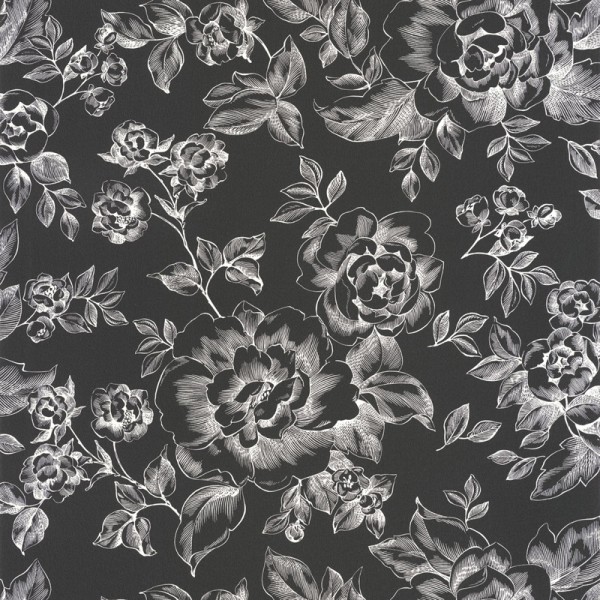 Papel pintado con FLORES BLANCO Y NEGRO MLGT_6984_91_22