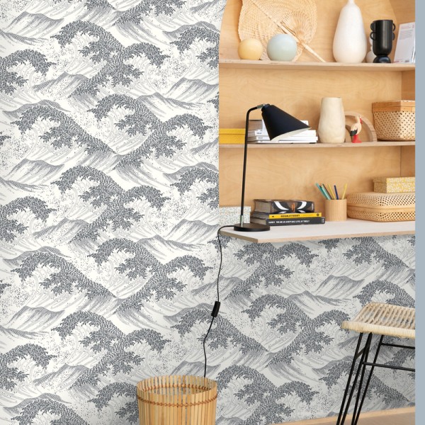 Papel pintado OLAS DEL MAR NEGRAS MLGT_10436_09_45