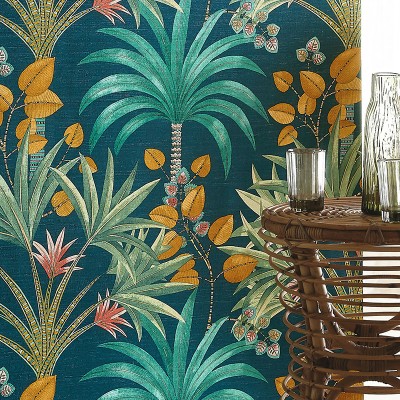 Papel pintado PALMERAS ÍNDICAS TURQUESA 2