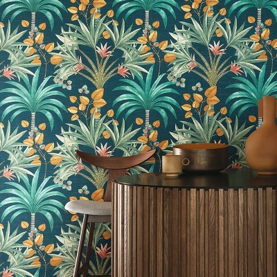 Papel pintado PALMERAS ÍNDICAS TURQUESA Papel pintado PALMERAS ÍNDICAS TURQUESA