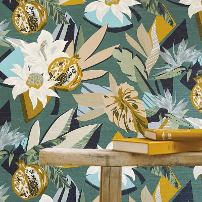 Papel de parede VEGETAÇÃO TROPICAL VERDE 2