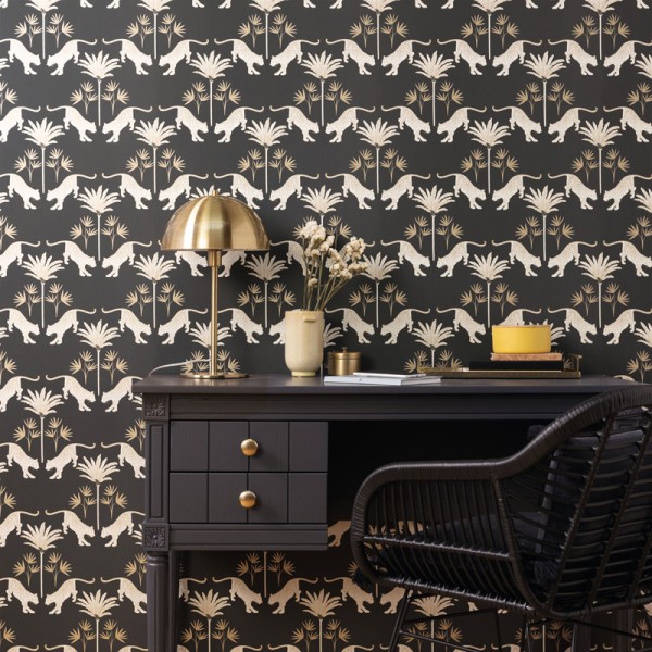 Papel pintado JAGUARS NEGRO Y DORADO MLGT_10427_92_37