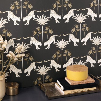 Papel pintado JAGUARS NEGRO Y DORADO MLGT_10427_92_37