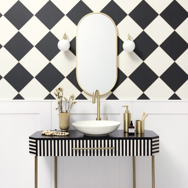 Papel de parede LOSANGO PRETO E BRANCO MLGT_10425_09_64