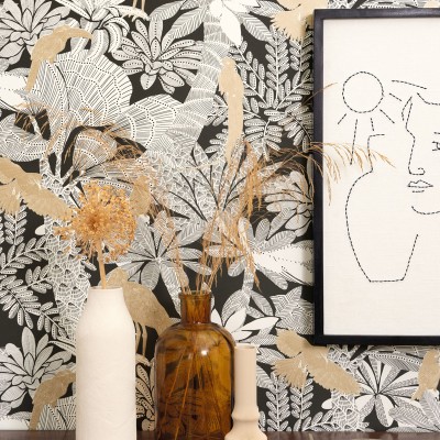 Paper pintat RIVIERA TROPICAL BLANC I NEGRE MLGT_10426_92_43 2