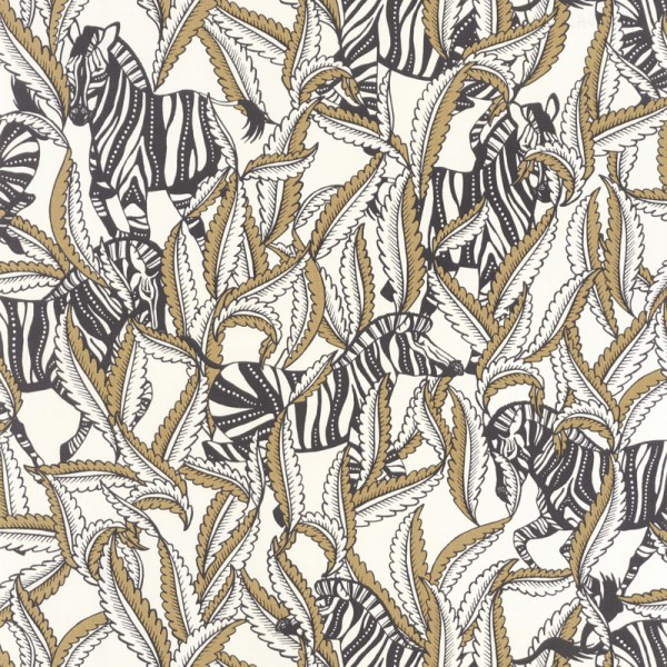 Papel de parede ZEBRAS PRETO E BRANCO COM DOURADO MLGT_10429_99_88