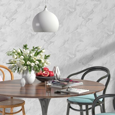 Papel de parede efeito mármore branco pérola