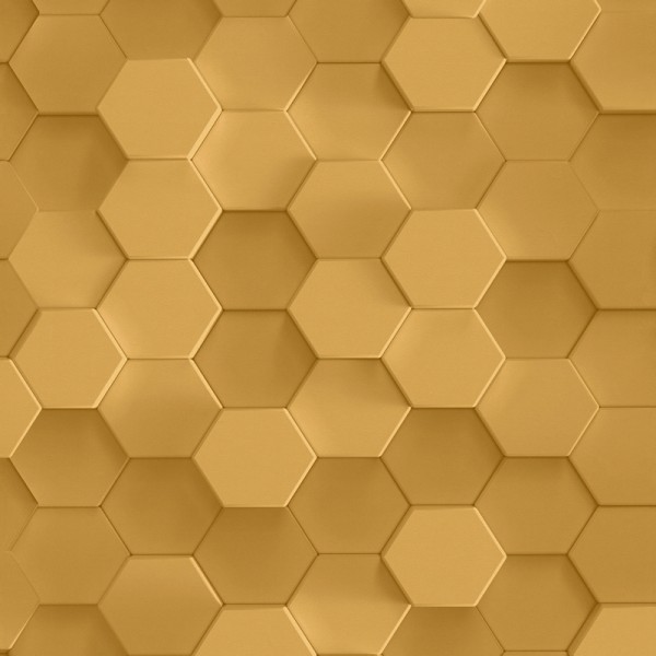 Papel de parede 3D Colmeia Ouro