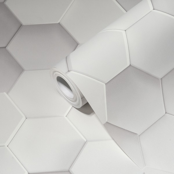 Papel de parede 3D Colmeia Branco