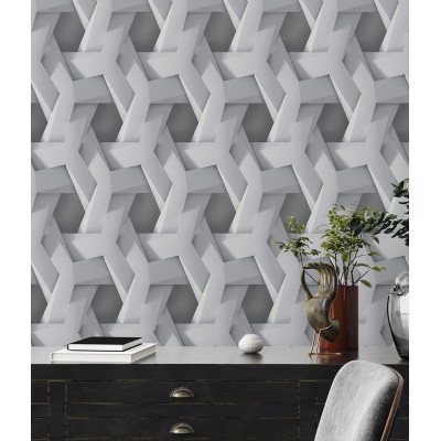 Papel pintado Tridimensional Gris 2