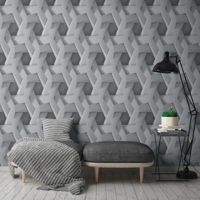 Papel de parede Tridimensional Cinza