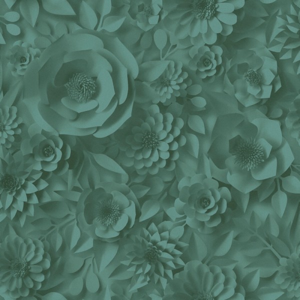Paper pintat Flors 3D Verd