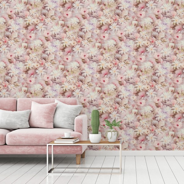 Papel de parede Flores Primavera Rosa Papel de parede Flores Primavera Rosa