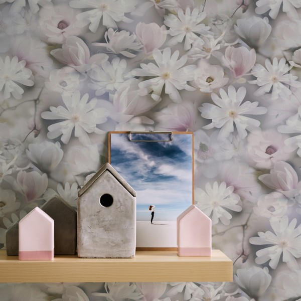 Paper pintat Flors Primavera Gris