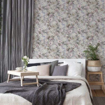 Paper pintat Flors Primavera Gris 2