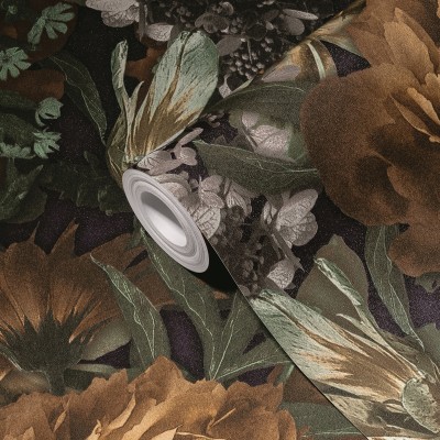 Paper pintat Roses Ocre