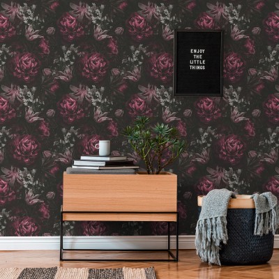 Papel pintado Rosas Rosa