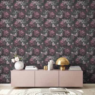 Papel de parede Rosas Rosa Antigo