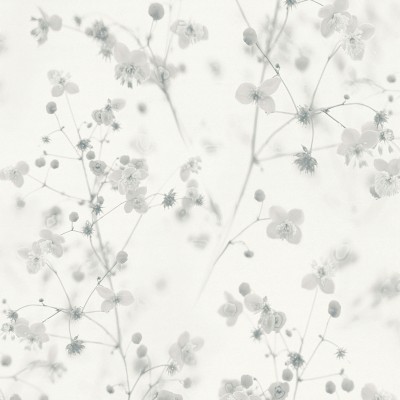 Papel pintado Flores Efecto Profundidad Grises