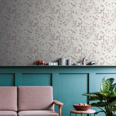 Papel pintado Flores Efecto Profundidad Rosas Papel pintado Flores Efecto Profundidad Rosas