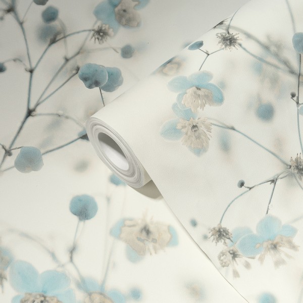 Paper pintat Flors Efecte Profunditat Blaves Paper pintat Flors Efecte Profunditat Blaves