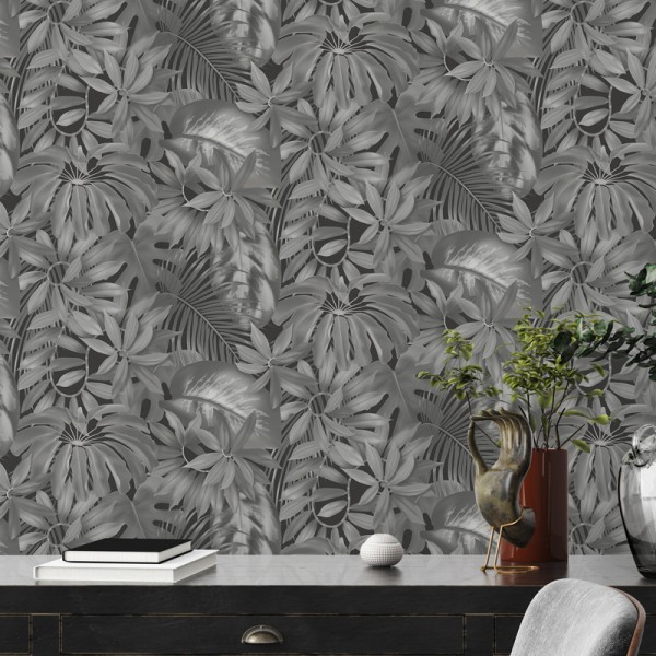 Paper pintat Plantes Exòtiques Grises