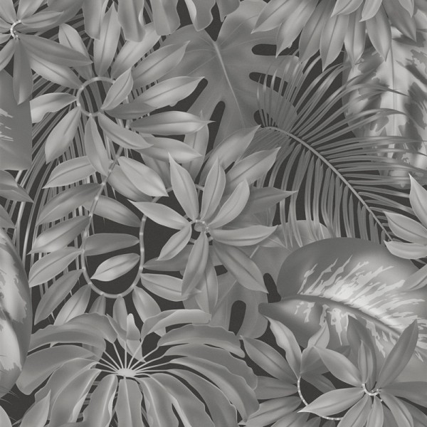 Papel de parede Plantas Exóticas Cinza