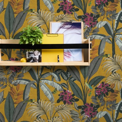 Papel pintado Paraíso Tropical Ocre