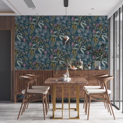 Papel de parede Paraíso Tropical Azul 2