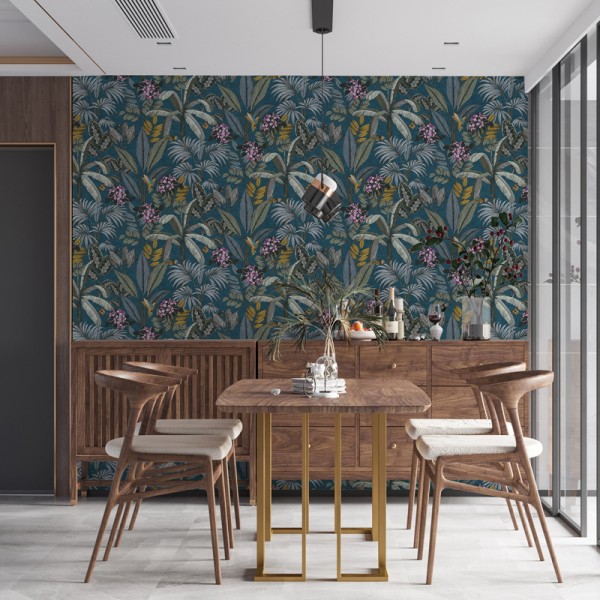 Papel de parede Paraíso Tropical Azul