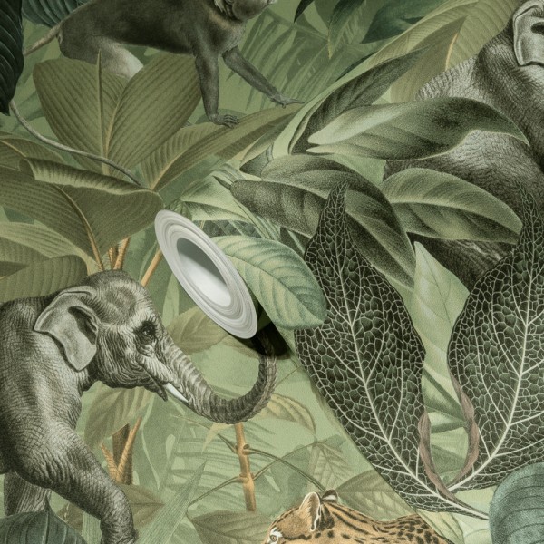 Papel de parede Tropical Safári Verde
