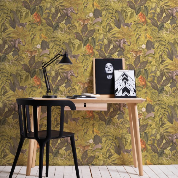 Papel pintado Tropical Safari Ocre