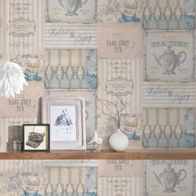Paper pintat Vintage Cuina Blau