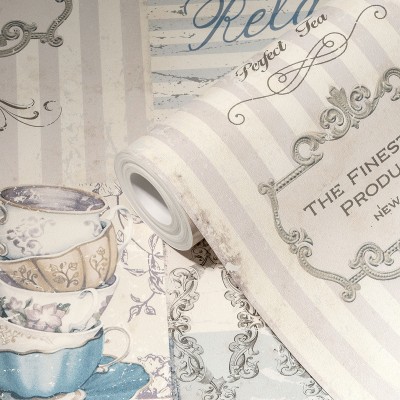 Papel de parede Vintage Cozinha Azul Papel de parede Vintage Cozinha Azul