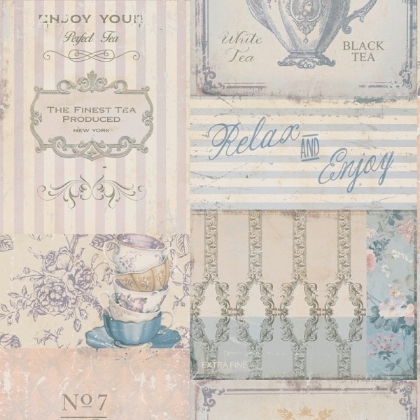 Paper pintat Vintage Cuina Blau