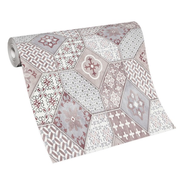 Papel de parede AZULEJOS HIDRAULICO MARROM Papel de parede AZULEJOS HIDRAULICO MARROM