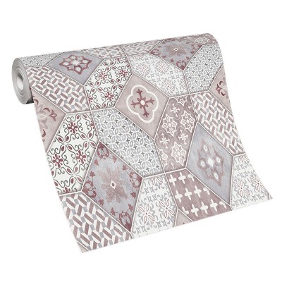 Papel pintado AZULEJOS HIDRÁULICO MARRÓN