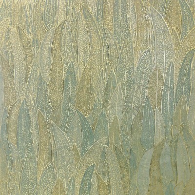 Papel de parede de FOLHAS DE EUCALIPTO VERDE ÁGUA DOURADO Papel de parede de FOLHAS DE EUCALIPTO VERDE ÁGUA DOURADO