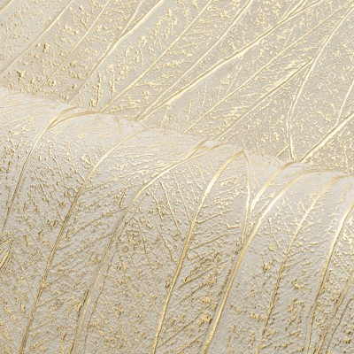 Papel pintado HOJAS DE EUCALIPTO BLANCO ROTO DORADO Papel pintado HOJAS DE EUCALIPTO BLANCO ROTO DORADO