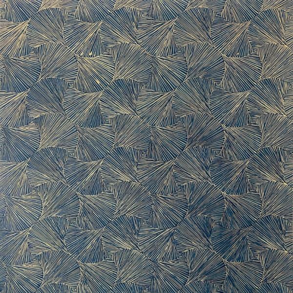 Papel de parede CONCHAS AZUL E DOURADO