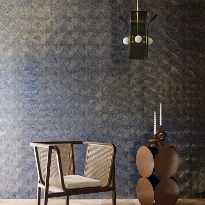 Papel de parede CONCHAS AZUL E DOURADO Papel de parede CONCHAS AZUL E DOURADO