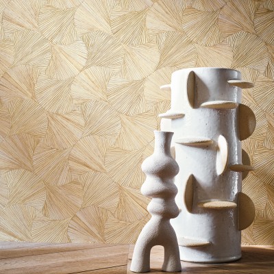 Papel pintado CONCHAS BEIGE PAJA